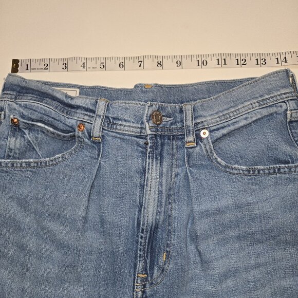 Gap High Rise Wide Leg Trouser Jeans Light Indigo Blue 27 4R Raw Hem 760313-00 - Picture 5 of 13